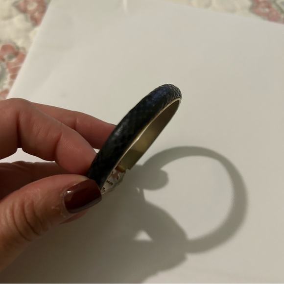 Gucci Gold Logo Bracelet with Black Band - Picture 8 of 9